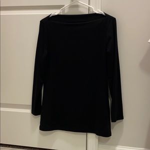 Black boat neck 3/4 sleeve top